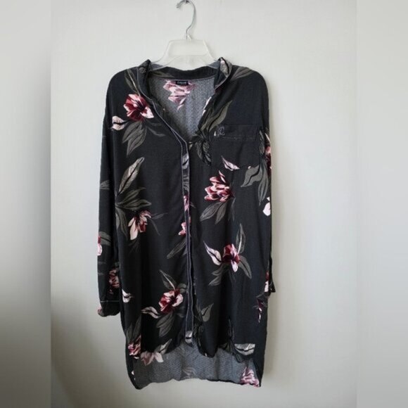 Other - CHANGE | Night Shirt Dress Lingerie Green Floral Button Diwn Sz XL